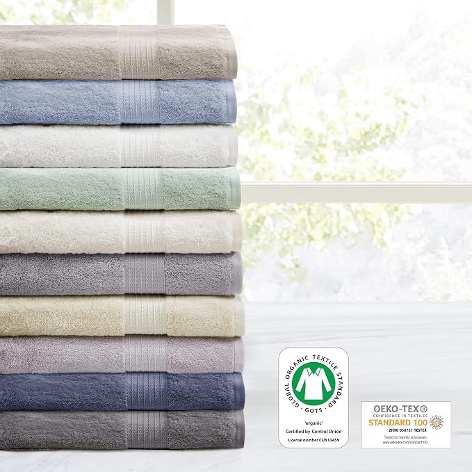 Madison Park Organic 100% Cotton Bathroom Towel Set, Hotel & Spa Quality Highly - Image 5
