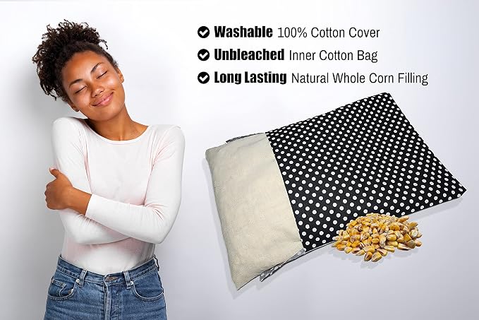 Microwavable Corn Filled Heating Pad and Cold Pack/Washable 100% Cotton Cover - Image 4