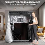 Smartmak Portable Far Infrared Sauna, Home Two Person Sauna Box - Image 2