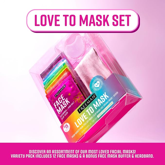 Freeman 14 Piece Love To Mask Variety Pack, Facial Masks - Image 2