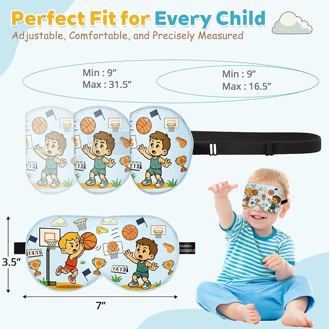 Kids Silk Sleep Mask – 100% Mulberry Silk Eye Cover, Kid Eye Mask - Image 5