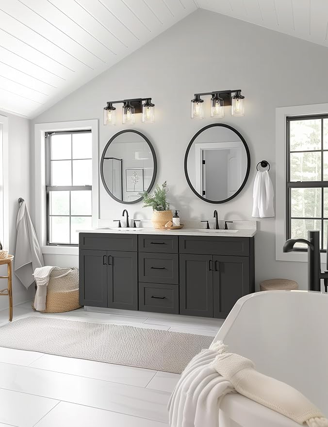 L LOHAS LED 3-Light Black Bathroom Light Fixtures, Modern Bathroom Lighting - Image 6