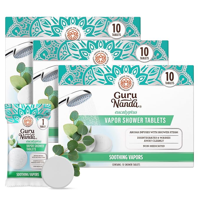 GuruNanda Eucalyptus Vapor Shower Tablets, Clean-Dissolving Aromatherapy Shower by Gurunanda