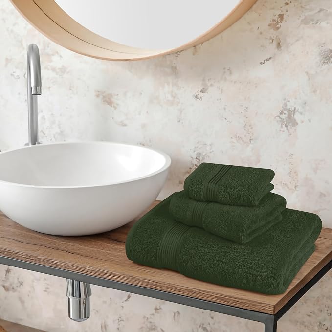 Belizzi Home Ultra Soft 3 Pack Cotton Towel Set, Contains a Bath Towel 28x55 - Image 3