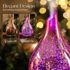 Porseme 280ml Essential Oil Diffuser, 3D Glass Aromatherapy Diffusor, - Image 7