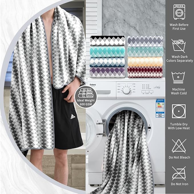 4 Piece Bath Towel Set Oversized Bath Sheet 35"x70" Bathroom Towel Extra Large - Image 4