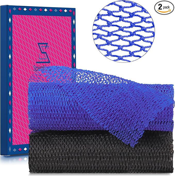 2 Pieces African Net Sponge Authentic Shower loofah exfoliating Body Scrubber by SpiralScgv