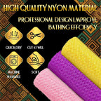 UJFQBH 3 Pieces African Bath Sponge African Net Long Net Bath Sponge - Image 2