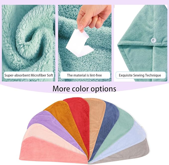 Microfiber Hair Drying Towel Wrap - Image 8