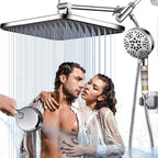 Tandem Shower Head with Filters-14'' Rainfall ShowerHead, Filtered Power Wash by BSTGZLUXU