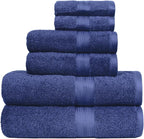 Amazon Basics 6-Piece Fade-Resistant 100% Cotton Towel Set, Soft and Absorbent - Image 8