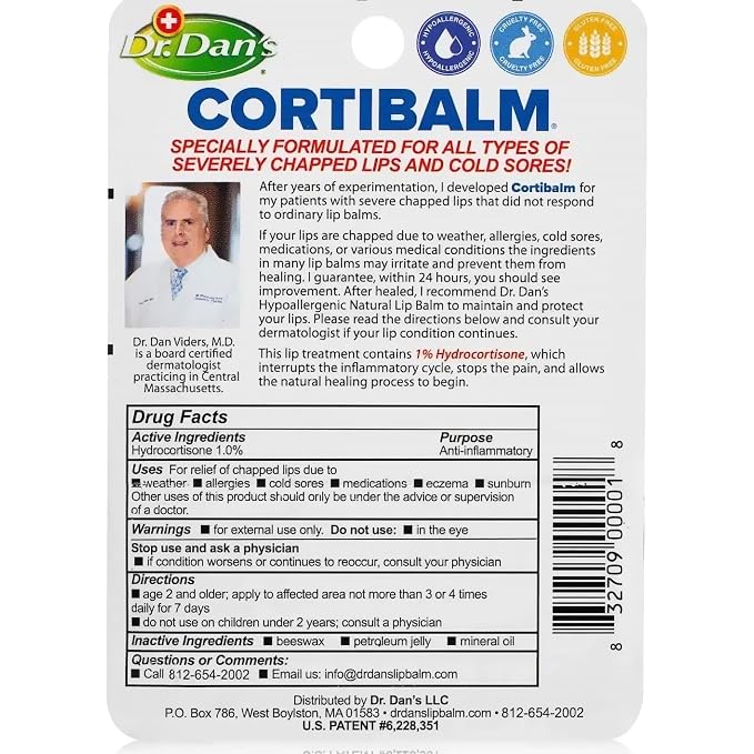 Dr. Dan's Cortibalm- 2 Pack- for Severe Chapped Lips and Cold Sore Relief - Image 2