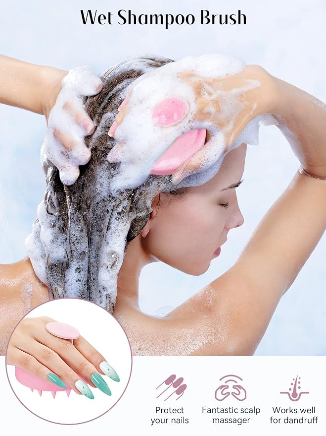 HEETA Scalp Massager Hair Growth, Soft Silicone Scalp Scrubber Shampoo Brush - Image 3