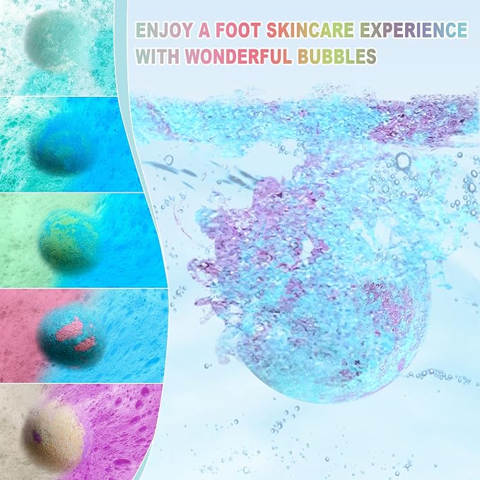 HOSPAN Organic Foot Bath Bombs Gift Set, 12 Essential Oil Rich Foot Soak - Image 6