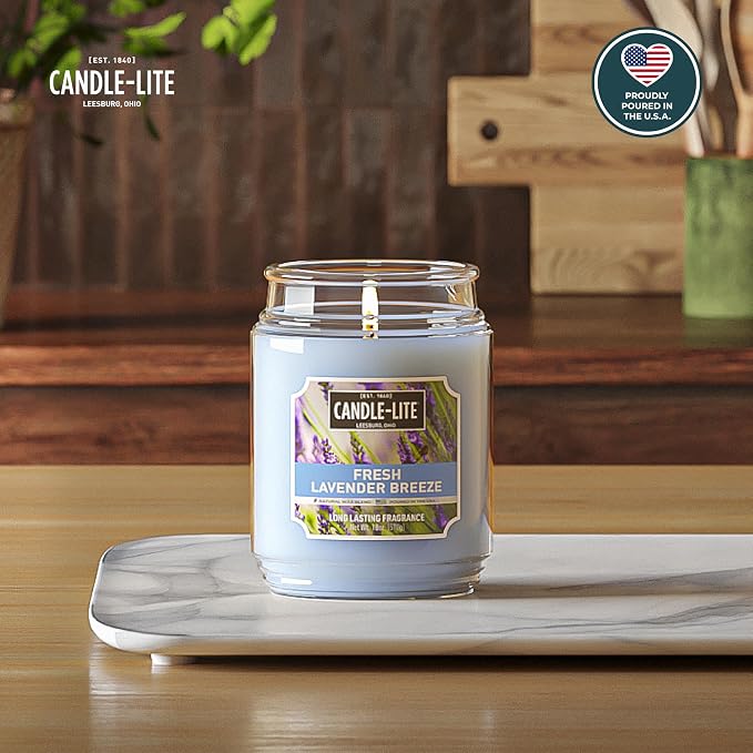 Candle-lite Scented Candles, Fresh Lavender Breeze, 18 oz Jar, Proudly Poured - Image 2