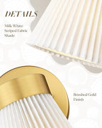 Fabric Bathroom Light Fixture, HWH 1-Light Sconce Wall Lighting - Image 3