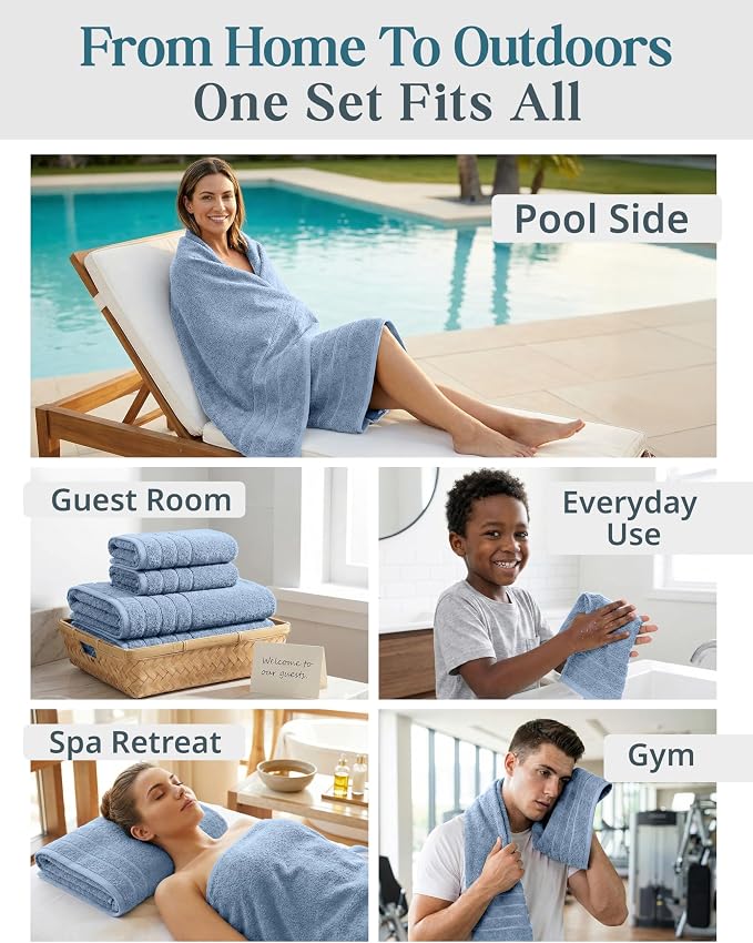 Casa Platino Premium Cotton Bath Towel 12 Piece Set - Image 6