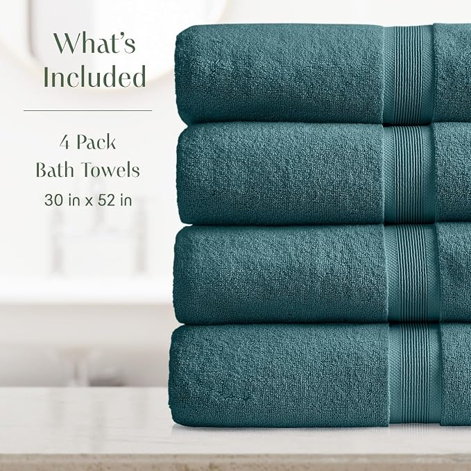 Springtree Home Luxury Viscose from Bamboo Bath Towel Set of 4 | 35% Viscose - Image 2