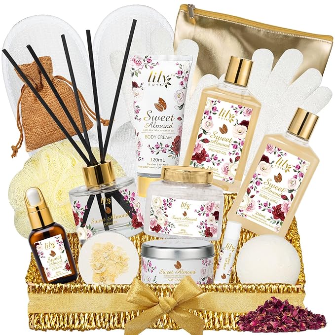 Mother's Day Gift Basket 17Piece Honey Almond Spa Gift Basket by LILYROY