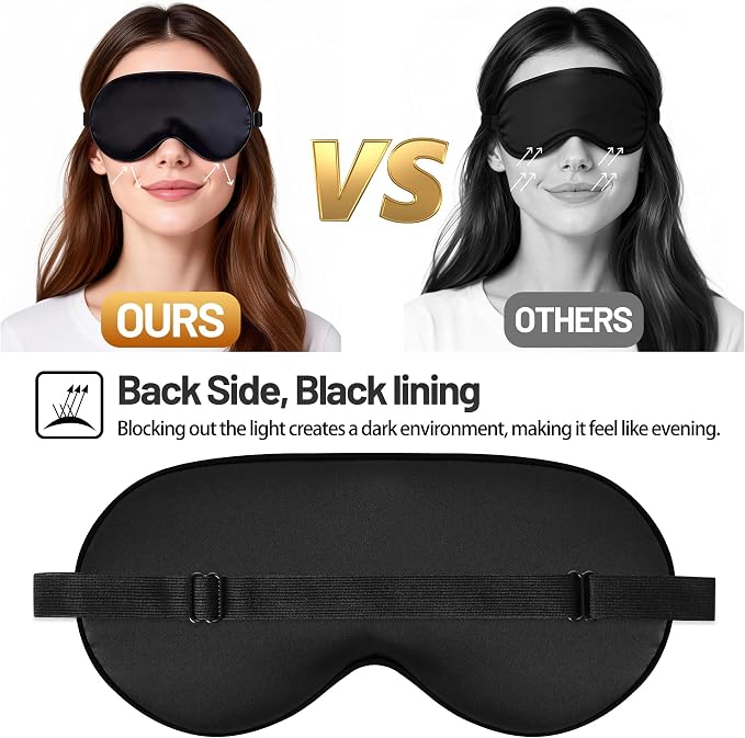 Silk Sleep Mask for Sleeping, Lightweight & Comfortable Blindfold for Women & - Image 5