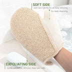 Exfoliating Glove Bath Mitts for Shower, Hemp Body Gloves for Shower Exfoliating - Image 3