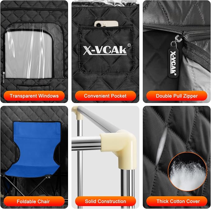 X-Vcak Upgraded Portable Sauna for Home，Relaxation, Steam Sauna for Home - Image 3
