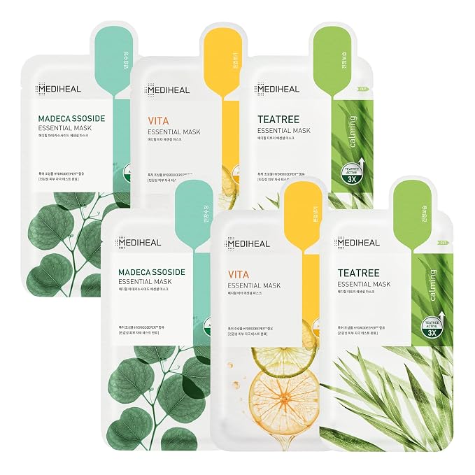 Mediheal Sheet Mask Essential HERO 6 pack| Korean Skincare Facial Sheet Mask by MEDIHEAL