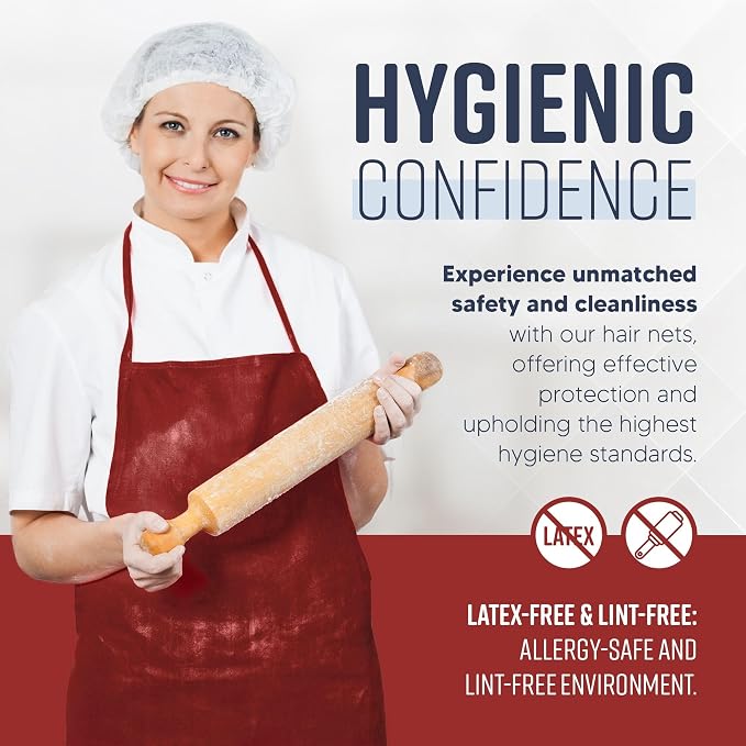 Medical Nation 21" Disposable Bouffant Caps | Pack of 100, Non-Pleated Head - Image 6