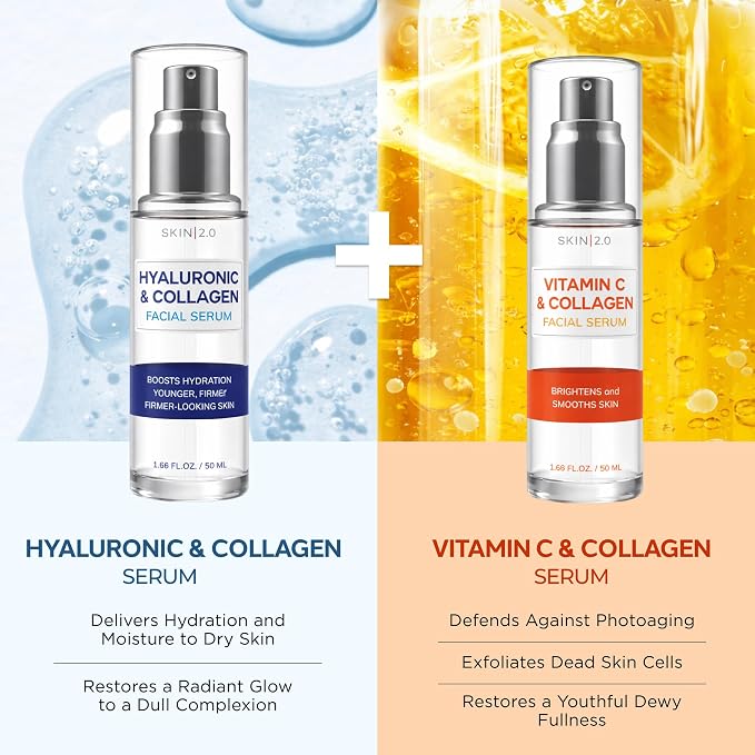 Skin 2.0 Hyaluronic & Collagen + Vitamin C Face Serum – Dermatologist Tested - Image 3