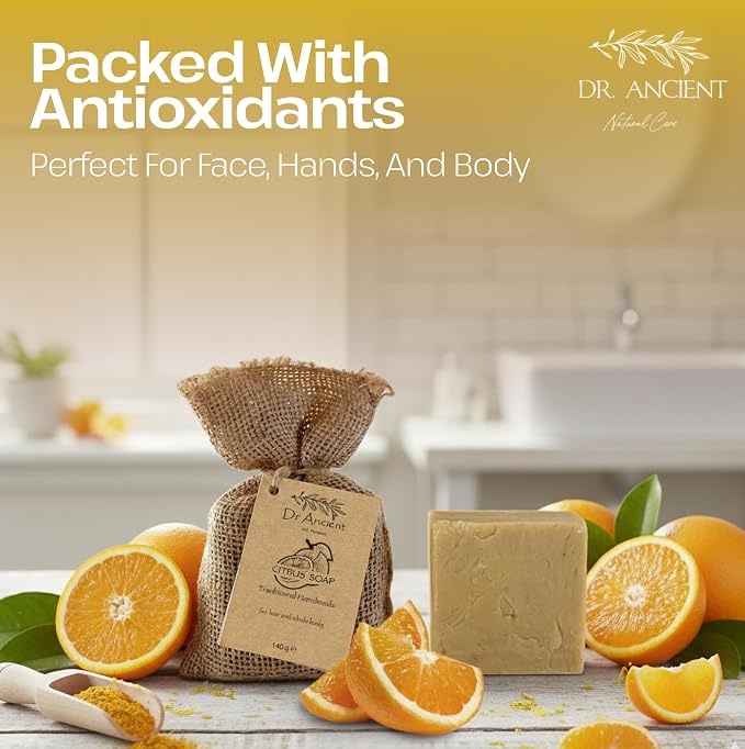 Dr.Ancient Citrus Soap Bar, Organic Soap Bars Handcrafted the Traditional Way - Image 3