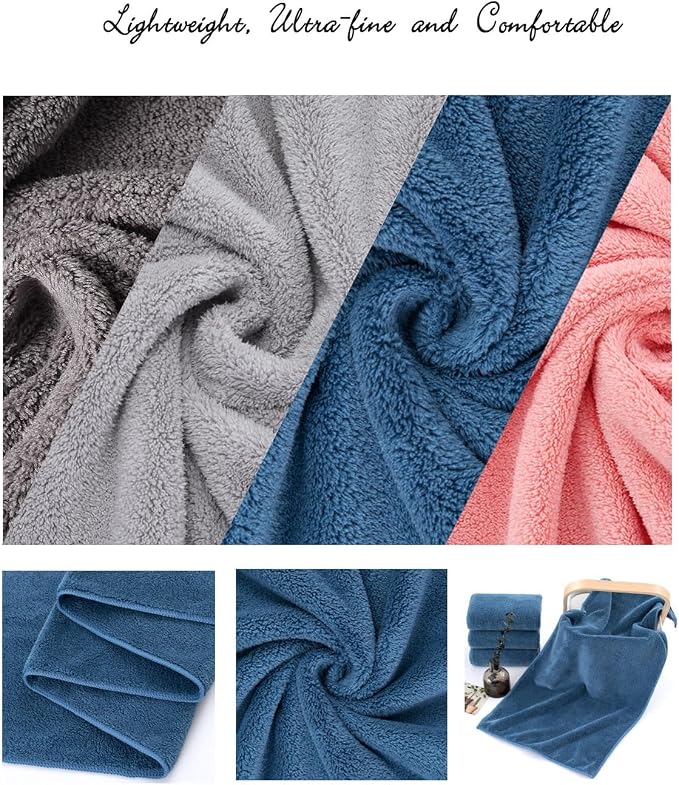 Lumimi Towels 3 Piece Very Soft Microfiber Bath Sheet Towel Set Super Absorbent - Image 6