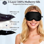 Silk Sleep Mask for Women, 100% Mulberry Silk Eye Mask, All-Silk Filled - Image 2