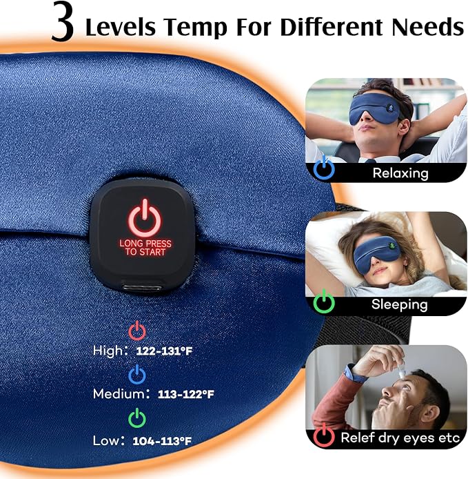 YFONG Cordless Heated Eye Mask for Dry Eyes, Warm Eye Compress for Stye - Image 3