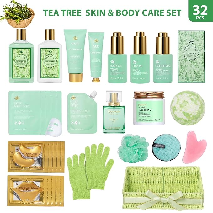Mothers Day Gifts Basket for Mom, Hydrating Face Skin Care Kit, Bath & Body - Image 2