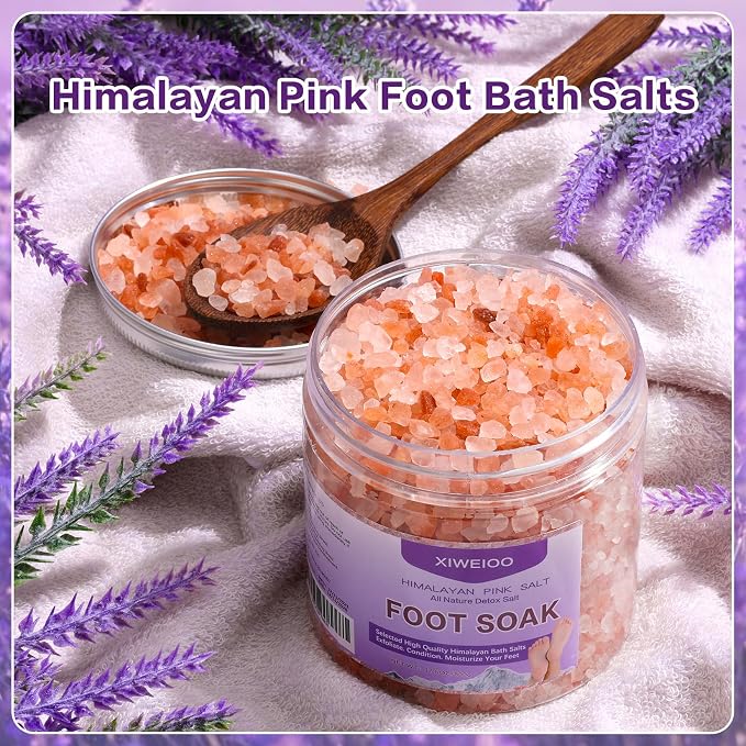 Himalayan Pink Foot Soak Salt Tea Tree Oil Foot Soak Kit, Lavender - Image 2