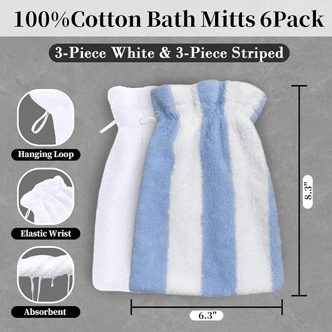 VOOVA & MOVAS 6-Pack Bath Mitts - Image 2