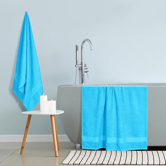 GLAMBURG Premium Cotton Oversized 2 Pack Bath Sheet 35x70-100% Pure Cotton - Image 4