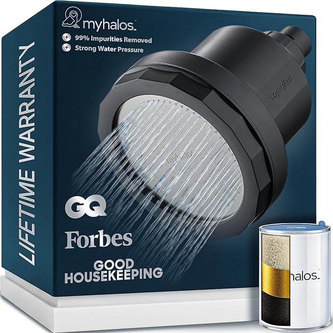 MyHalos® Filtered Shower Head for Hard Water Filter by myhalos