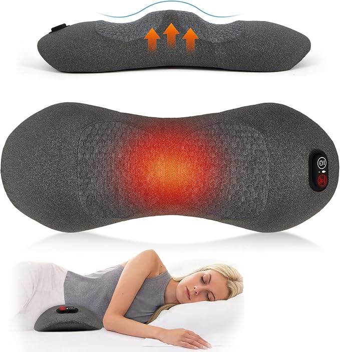 3-in-1 Rechargeable Heated Back Massager, Mothers Day Pillow Gifts by KITCADA