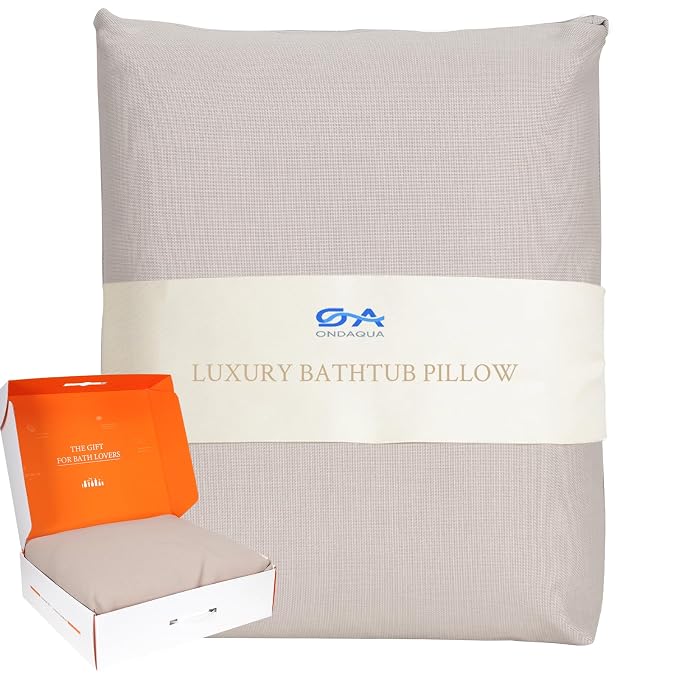 Luxury Bath Pillow for Bathtub, Soft & Comfortable Head Neck & Back Support by ONDAQUA