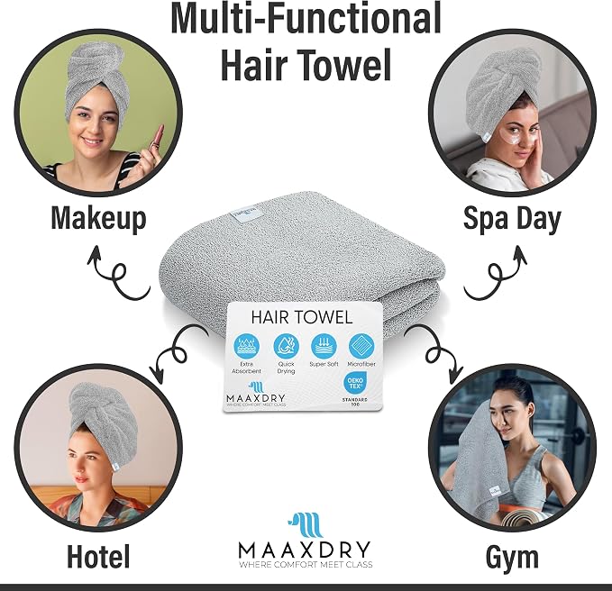 100% Cotton Large Hair Towel Wrap - Image 6