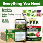 HOME GROWN 30 Herb Seeds for Planting 10, 900+ Non-GMO Heirloom Seeds | Extra - Image 8