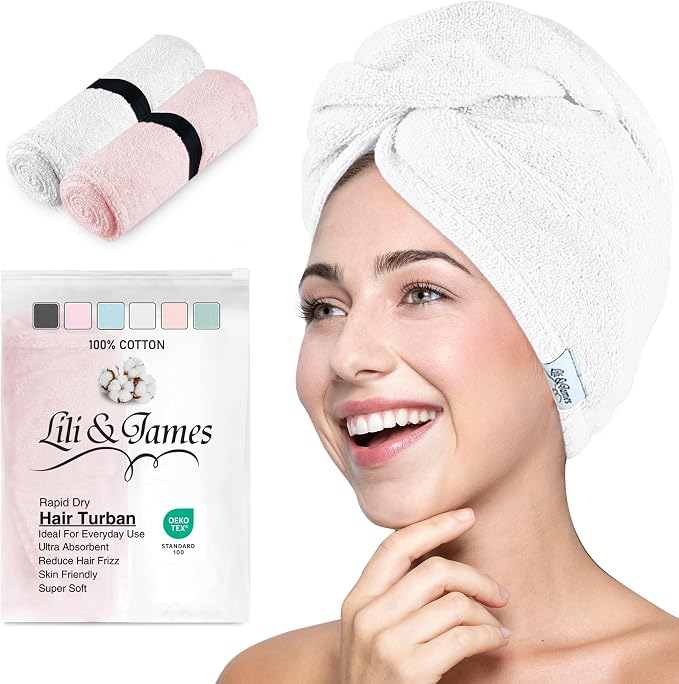 Lili&James Cotton Hair Towel Wrap by LiliJames