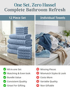 Casa Platino Premium Cotton Bath Towel 12 Piece Set - Image 5