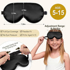 Kids Sleep Mask, Kids Eye Mask for Boys Girls, Kid Silk Eye Masks - Image 3