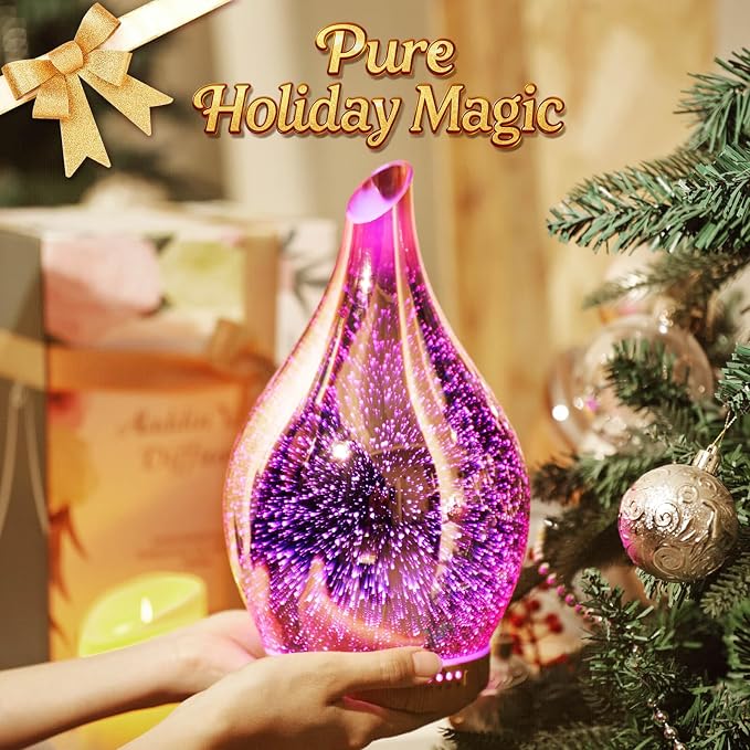 Porseme 280ml Essential Oil Diffuser, 3D Glass Aromatherapy Diffusor, - Image 6