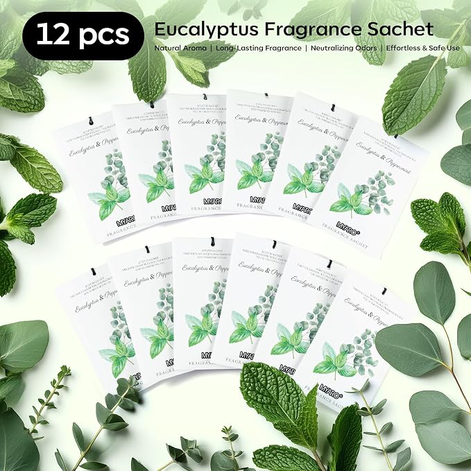 MYARO 12 Packs Eucalyptus Mint Scented Sachets - Image 5