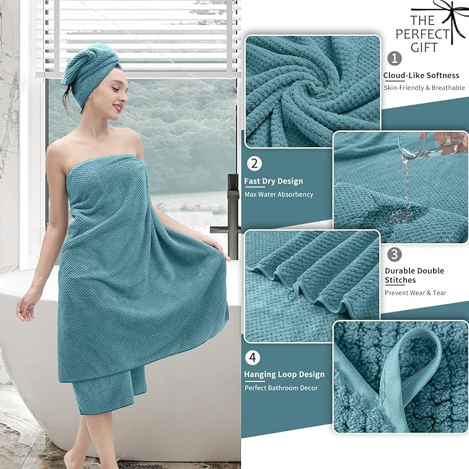 Extra Large Bath Towel Set of 4, Oversized Bath Sheet Super Soft Highly - Image 3