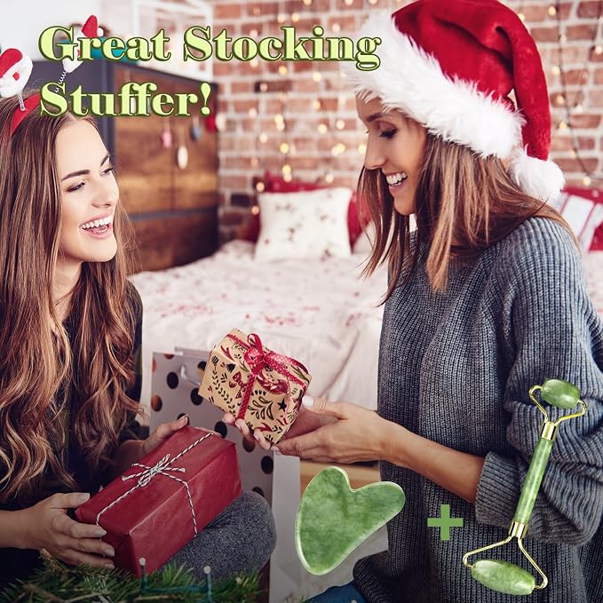 Guasha Tool for Face & Jade Roller for Face, Gua Sha Facial Tools for Reduce - Image 7