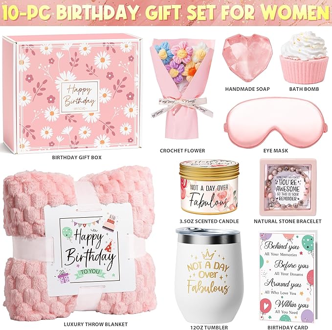Birthday Gifts for Women Friendship, Unique Happy Birthday Gifts Basket for Mom - Image 2